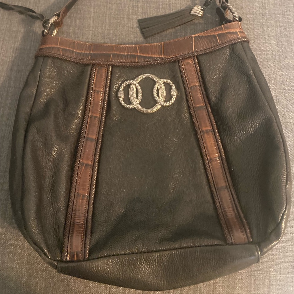 Super cute brown in black bag
